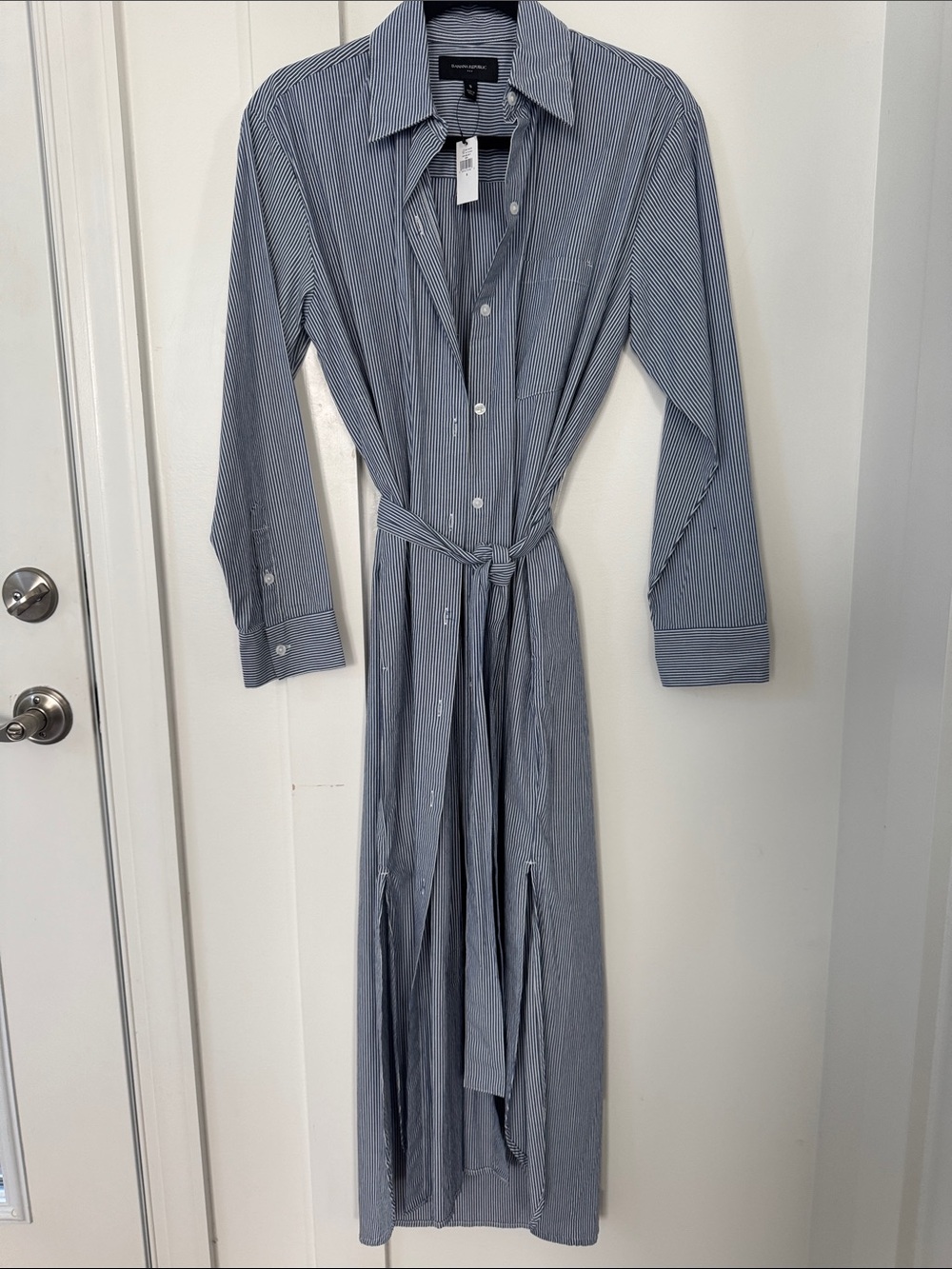 Nwt Banana Republic Blue White Stripe Shirtdress Size S